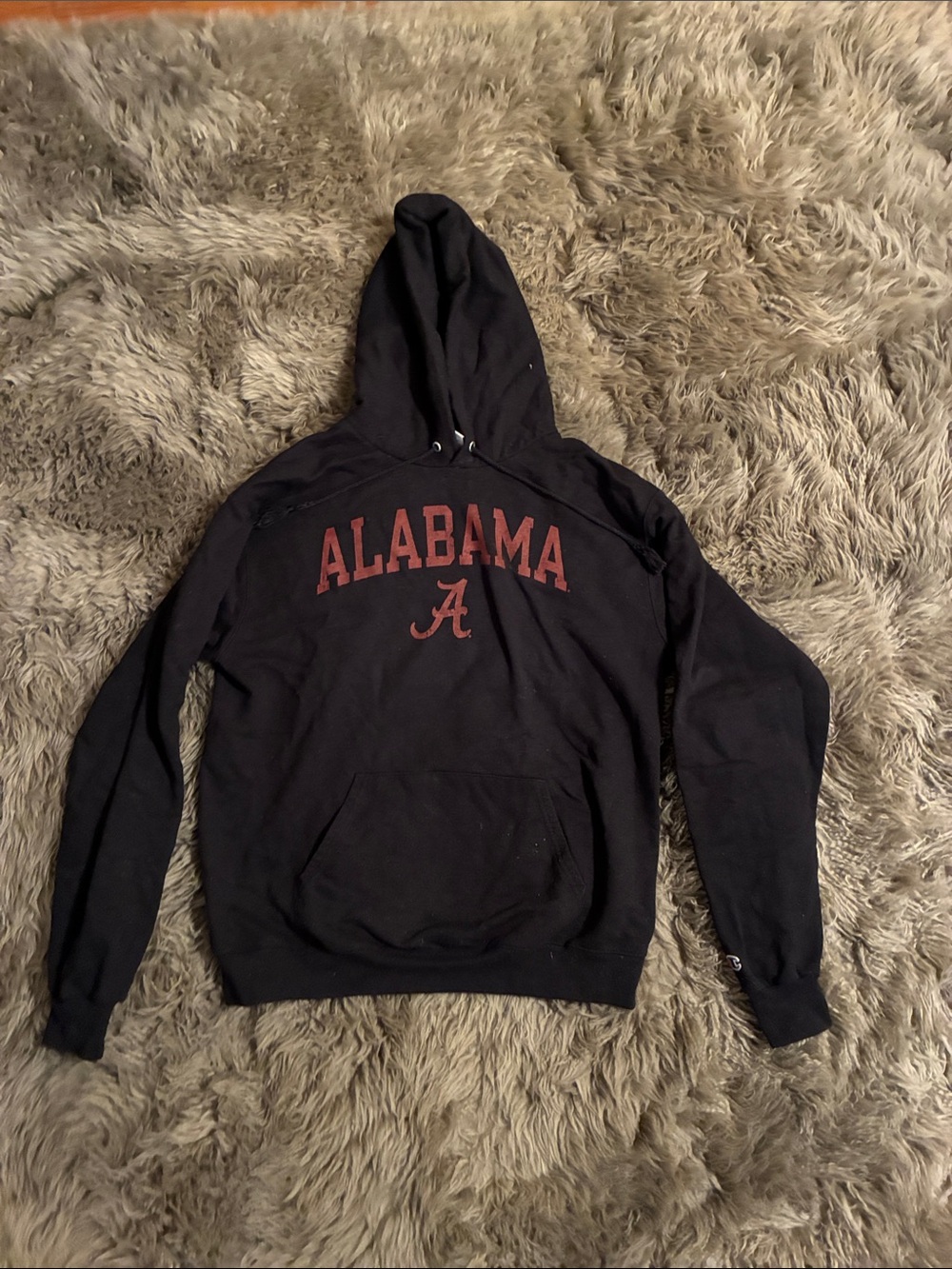 Alabama Black Pullover Hoodie with Crimson Logo